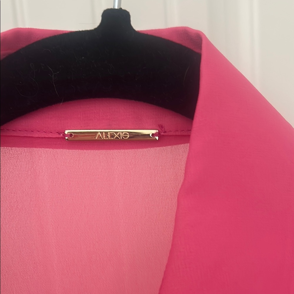 Alexis Pink Ruffled 3/4 Sleeve Blouse - Picture 6 of 8